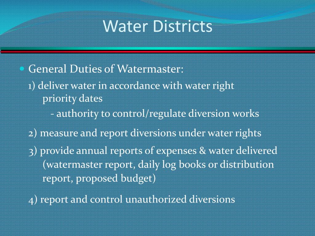PPT Water Measurement District for Ground Water Rights in the Upper