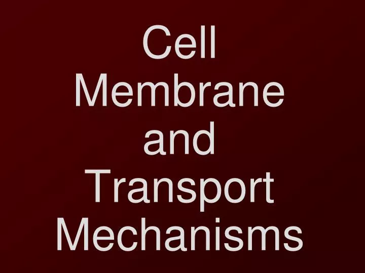 Ppt Cell Membrane And Transport Mechanisms Powerpoint Presentation Free Download Id 2180342