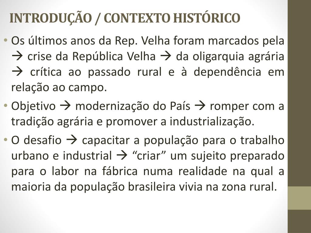 PPT - Capítulo 3 - Crise e ruptura: os últimos anos da República Velha ...
