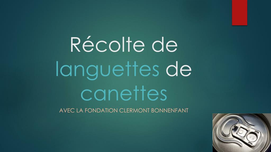 PPT - Récolte de languettes de canettes PowerPoint Presentation, free  download - ID:2180916