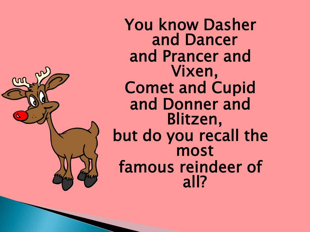 Ppt Rudolph The Red Nosed Reindeer Featuring Mrs Walker Powerpoint Presentation Id 2181582