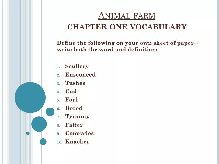 PPT - Animal farm chapter one vocabulary PowerPoint Presentation, free  download - ID:2181592