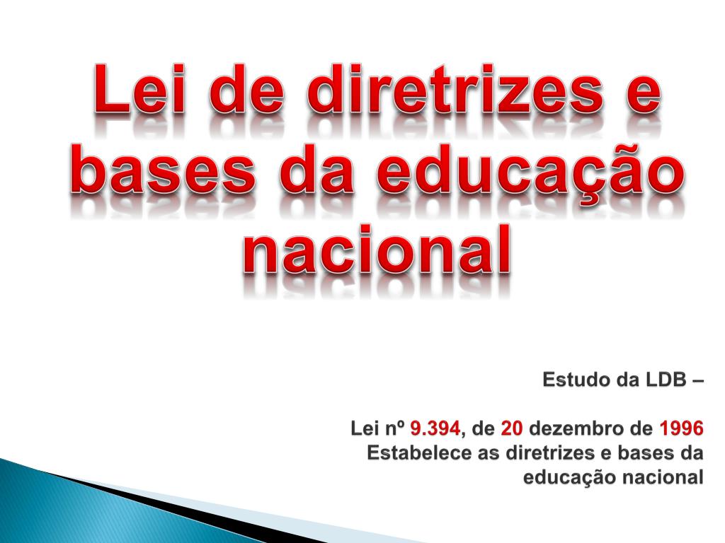 PPT - Lei de diretrizes e bases da educação nacional PowerPoint  Presentation - ID:2182390