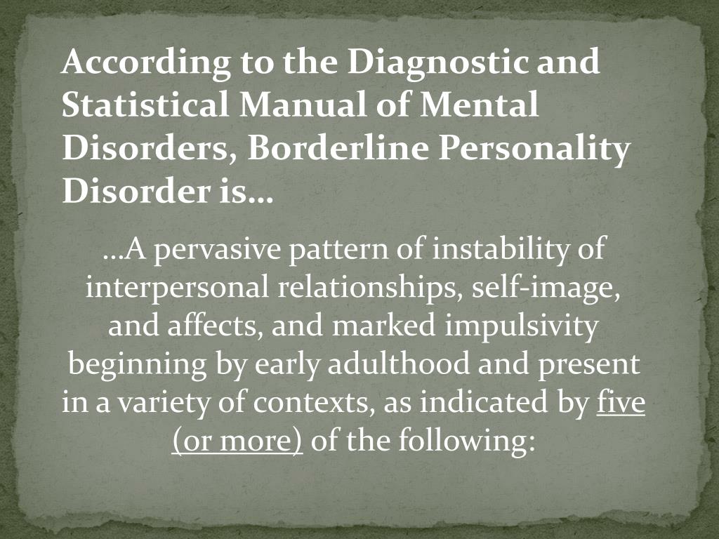 borderline personality disorder criteria