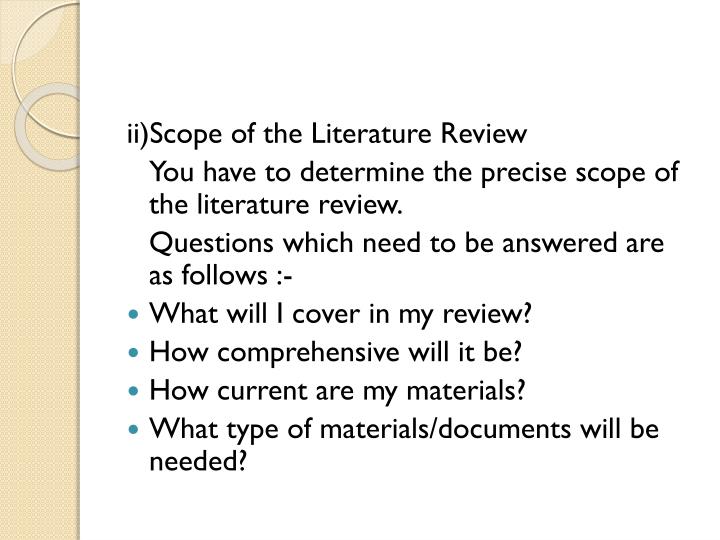 scope of literature review ppt