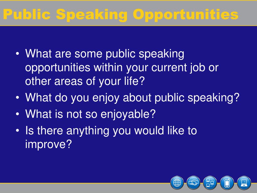 Job opportunity public speaking