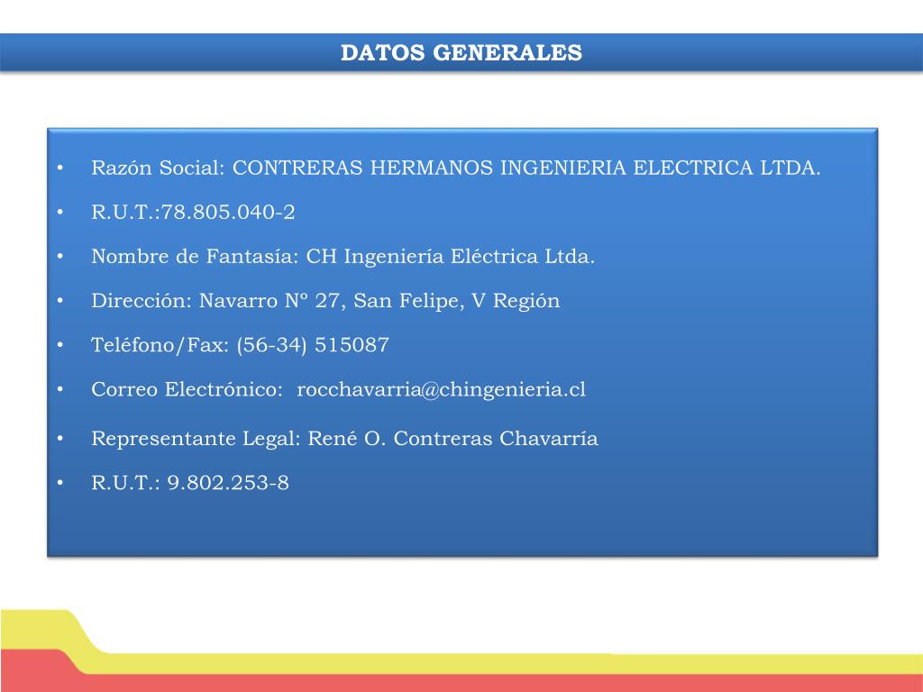 Ppt Razon Social Contreras Hermanos Ingenieria Electrica Ltda