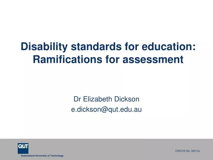 PPT Disability standards for education Ramifications for assessment