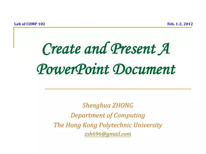 create and present a powerpoint document n.