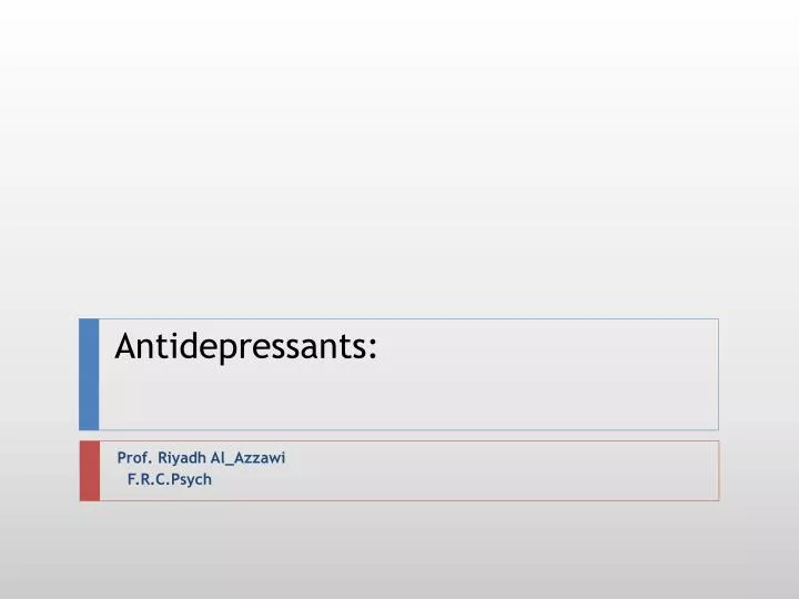 antidepressants heterocyclic pharmacodynamics ppt powerpoint presentation skip slideserve