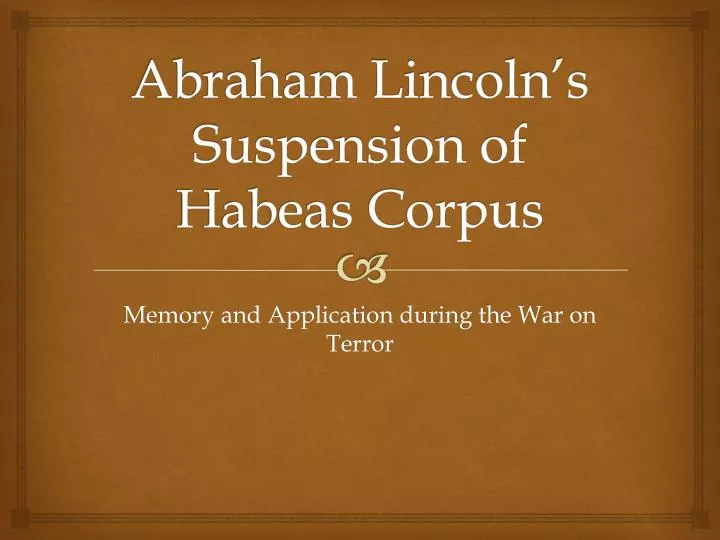 Habeas corpus thesis