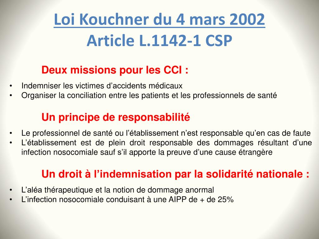 PPT - LES COMMISSIONS DE C ONCILIATION ET D’INDEMNISATION DES ACCIDENTS