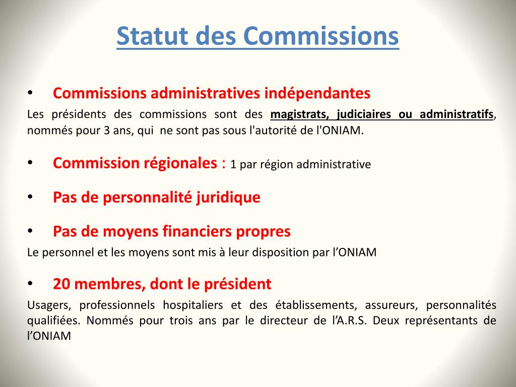 Commissions De Conciliation Et D'indemnisation