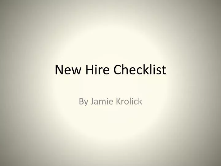 new hire checklist n.