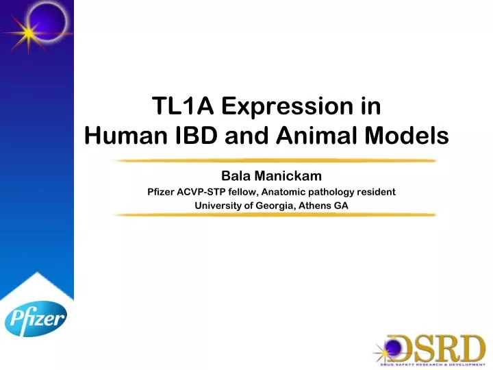 PPT TL1A Expression in Human IBD and Animal Models PowerPoint