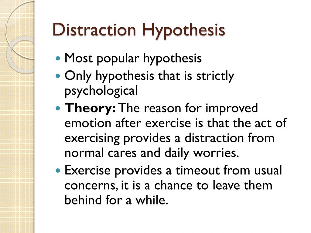 distraction hypothesis in psychology