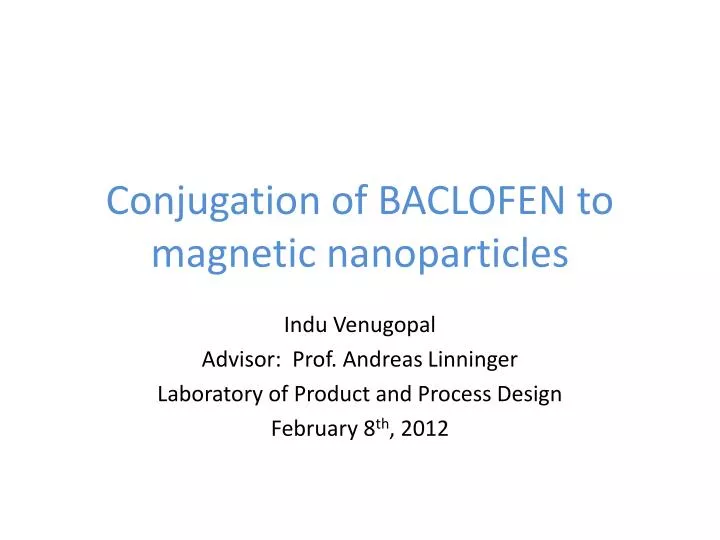 conjugation of baclofen to magnetic nanoparticles n.