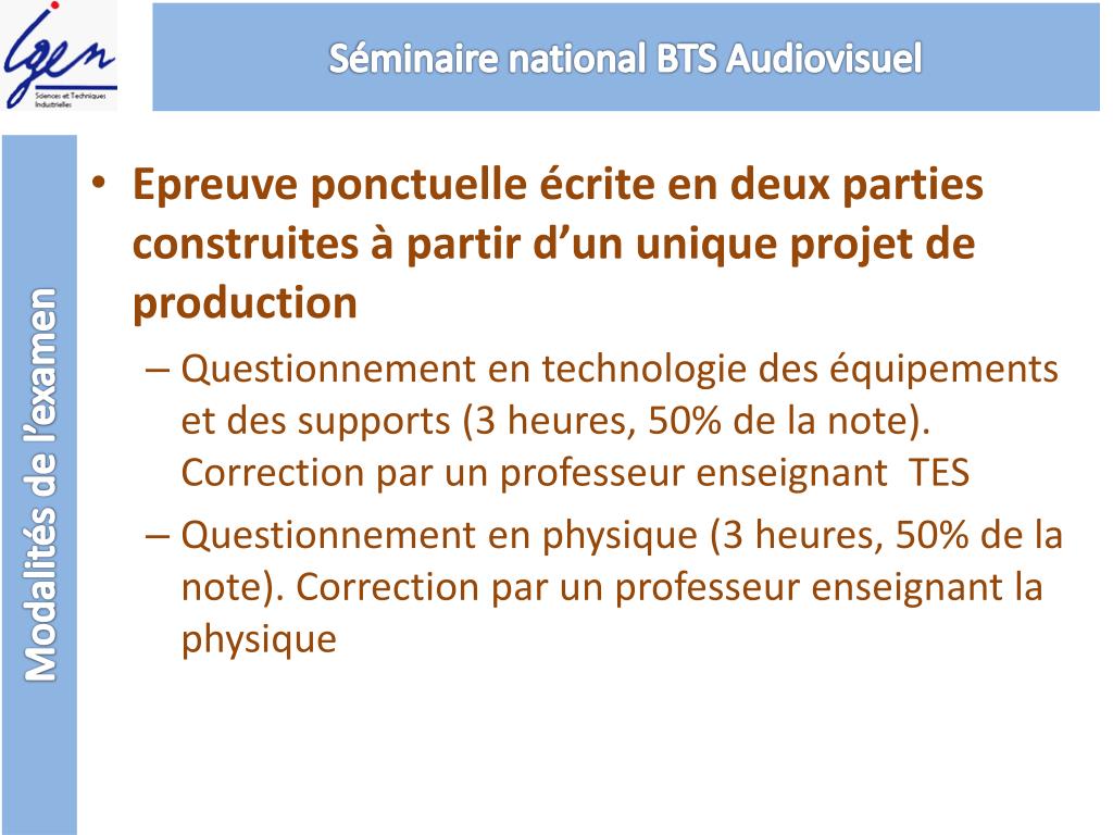 PPT - Séminaire national BTS Audiovisuel PowerPoint Presentation, free  download - ID:2189311