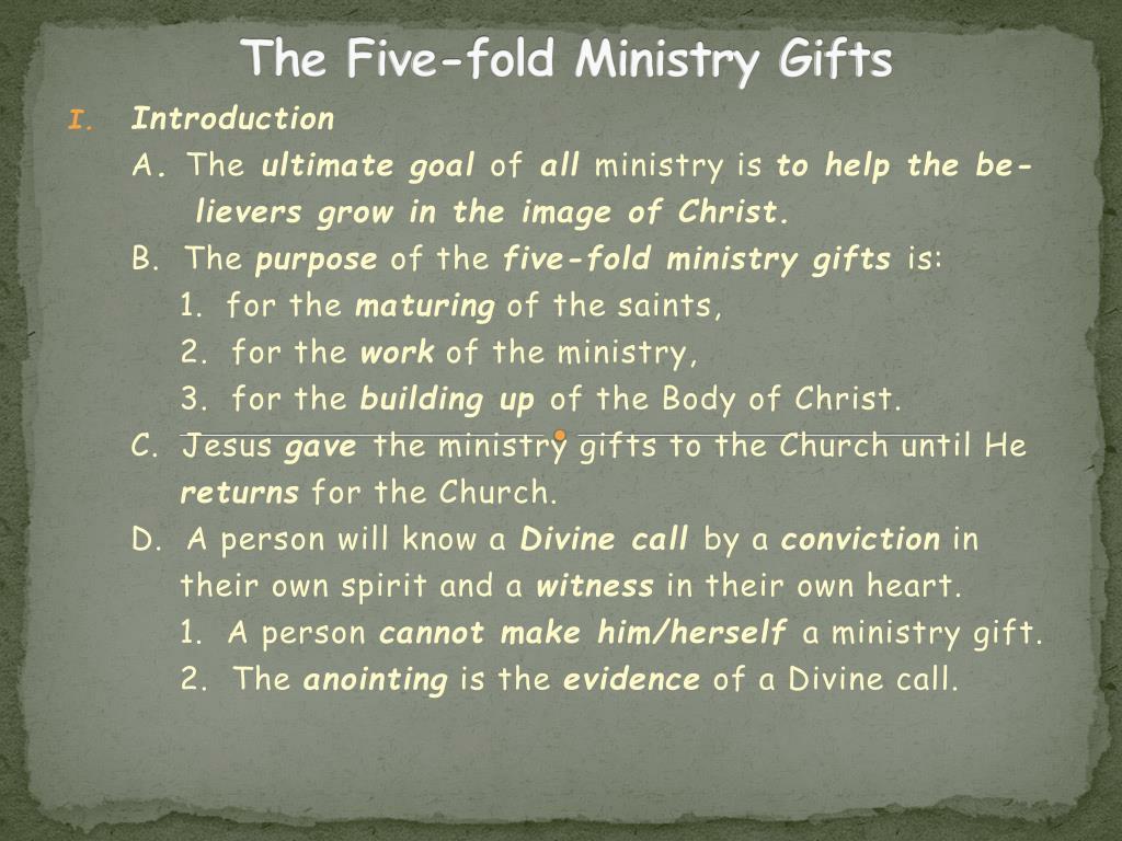 PPT The Fivefold Ministry Gifts PowerPoint Presentation
