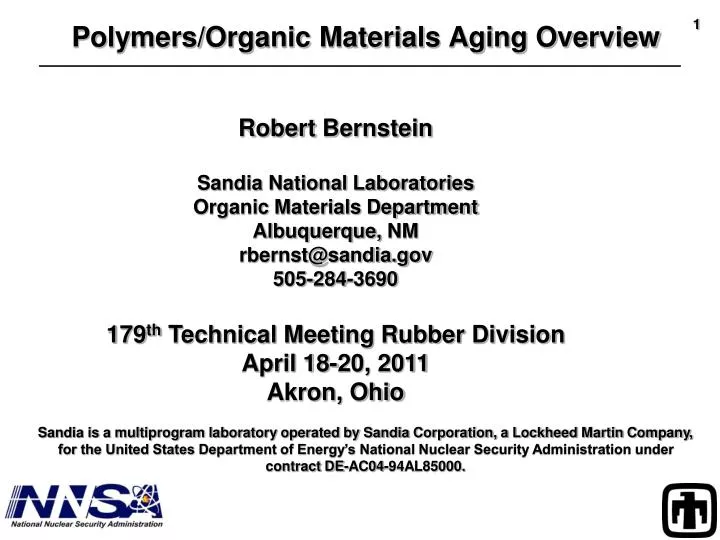 polymers organic materials aging overview n.