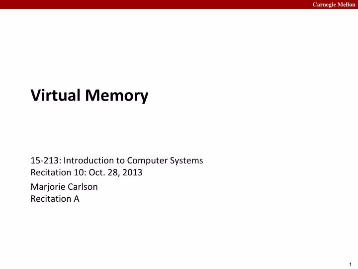 PPT - Virtual Memory PowerPoint Presentation, free download - ID:2191026