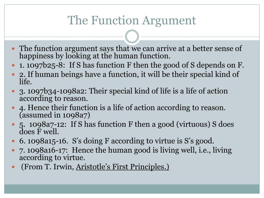 aristotle function argument essay