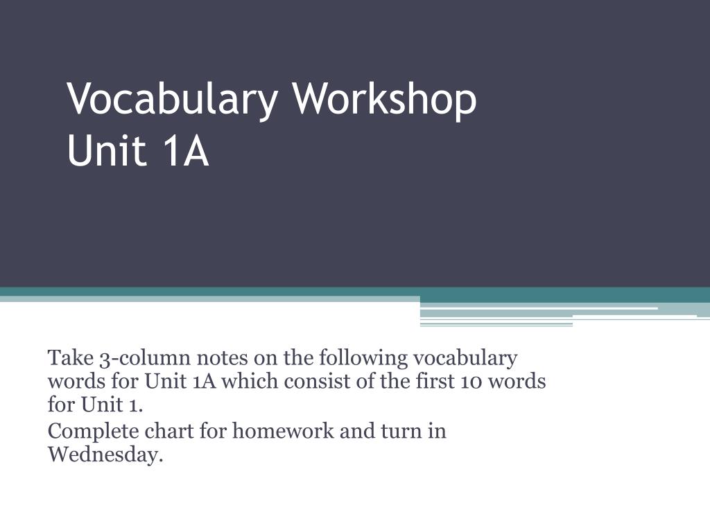 Unit 1B Vocabulary. - ppt download