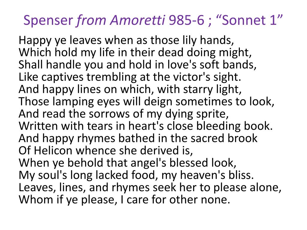 sonnet 1 edmund spenser explanation