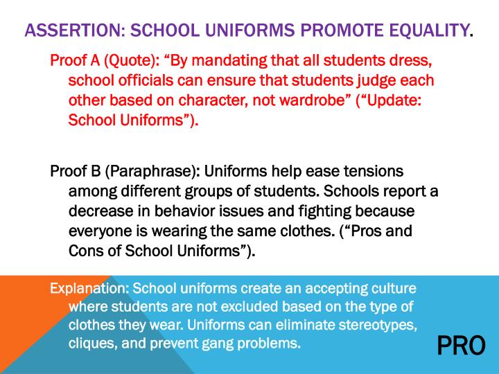pros and cons of students wearing school uniforms