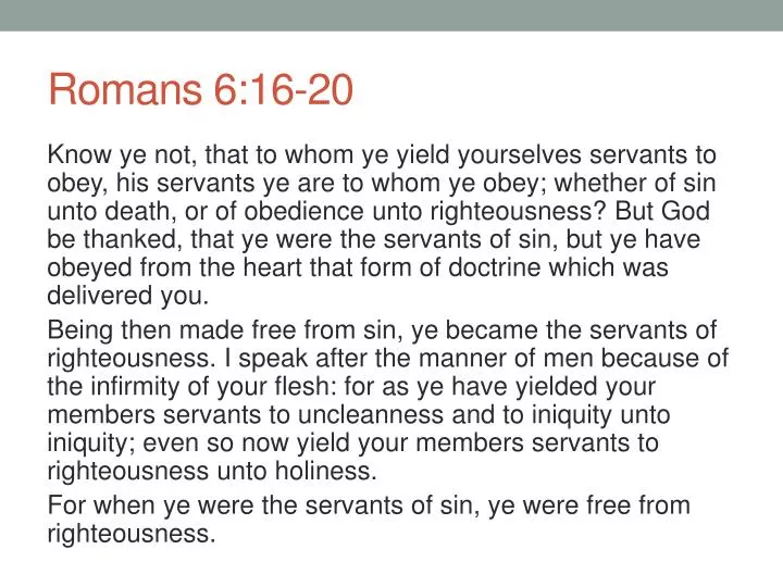 Ppt Romans 616 20 Powerpoint Presentation Id2192880