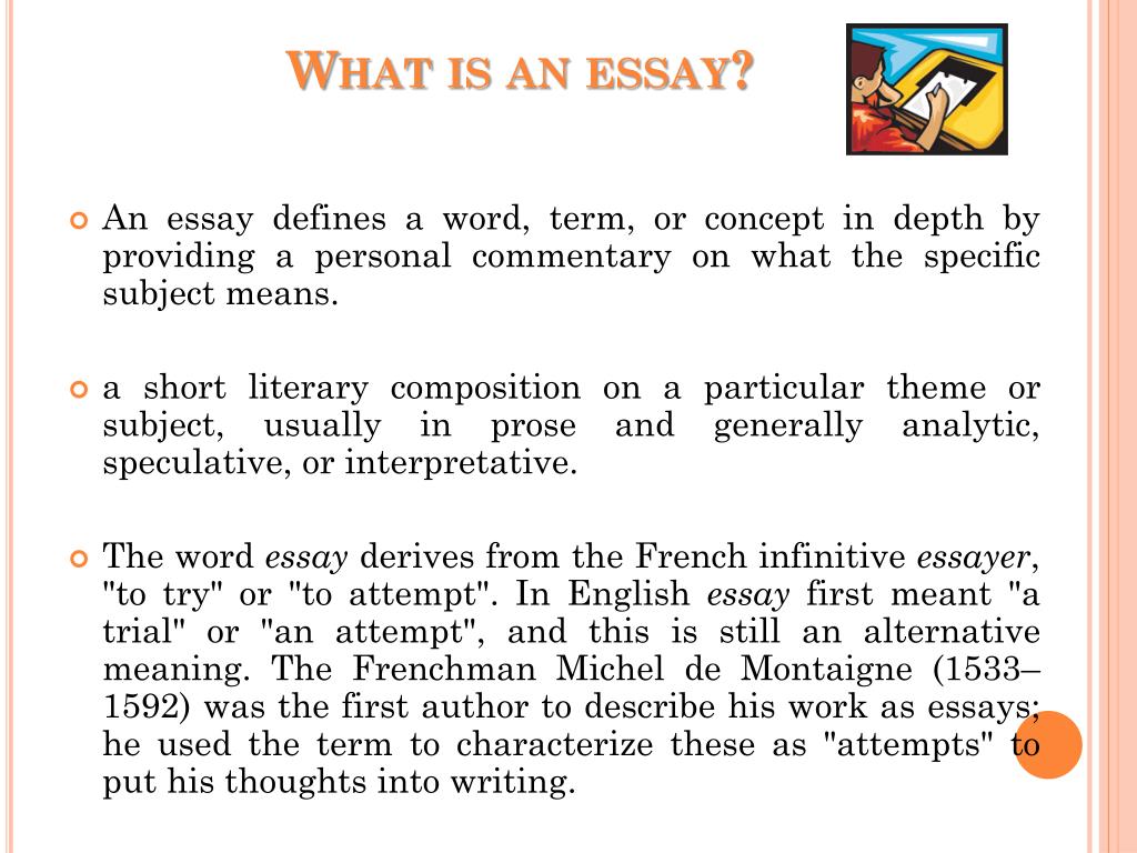 what the word essay means