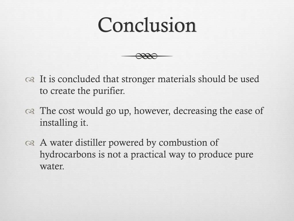 water purification essay conclusion