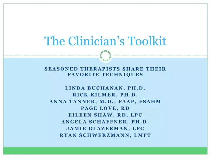 the clinician s toolkit n.