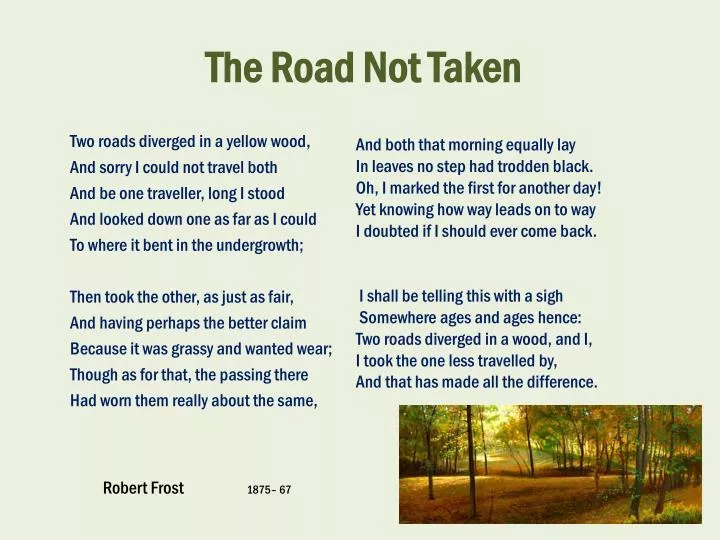 PPT - The Road Not Taken PowerPoint Presentation, free download - ID:2195211