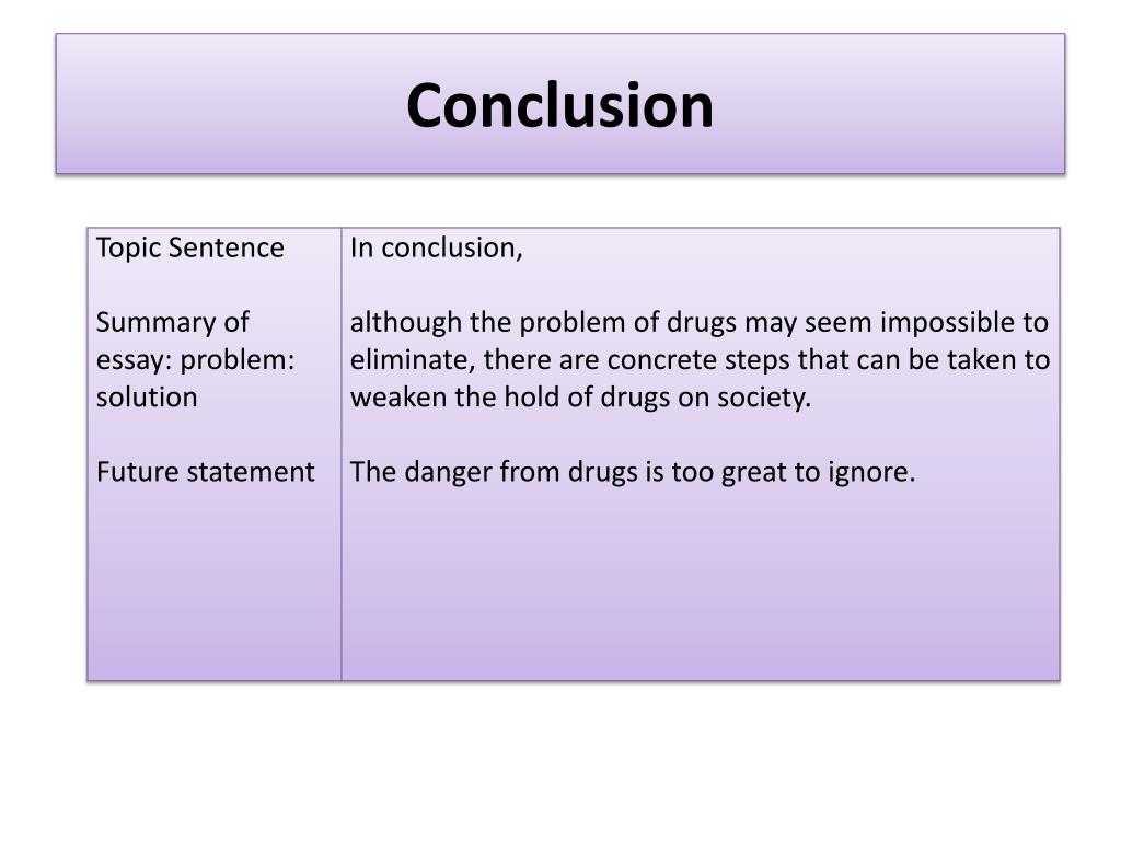 drugs solution essay