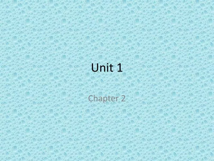unit 1 n.