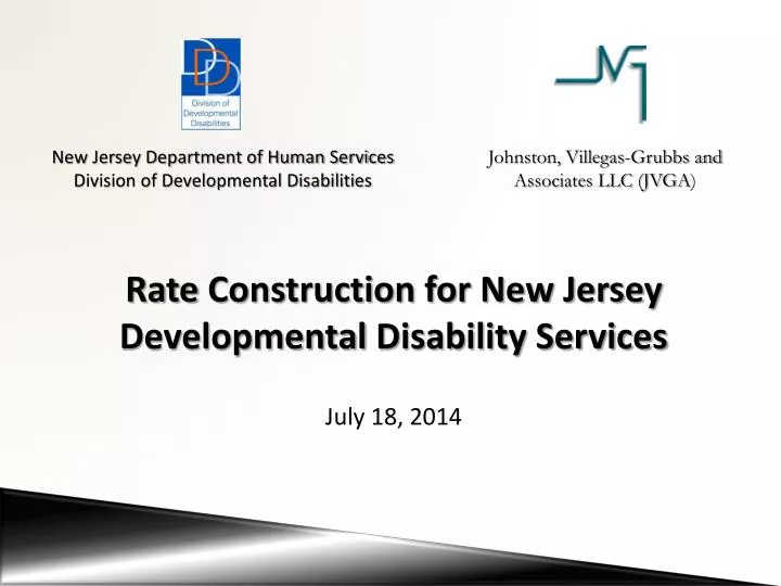 PPT Rate Construction for New Jersey Developmental Disability