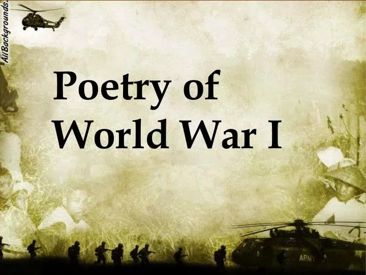 PPT - Poetry of World War I PowerPoint Presentation, free download - ID