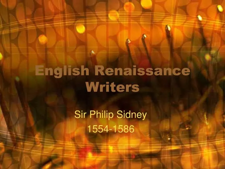 english renaissance writers n.
