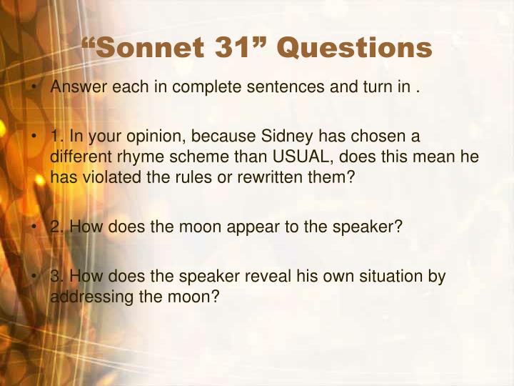 sidney sonnet 31