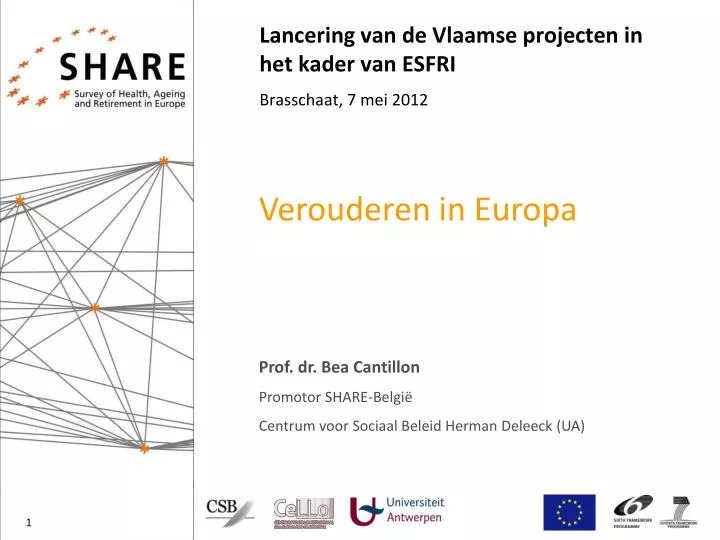 lancering van de vlaamse projecten in het kader van esfri brasschaat 7 mei 2012 n.