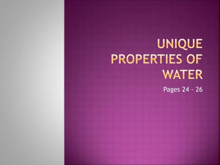 PPT Unique Properties Of Water PowerPoint Presentation Free Download Ppt unique properties of water powerpoint presentation free download