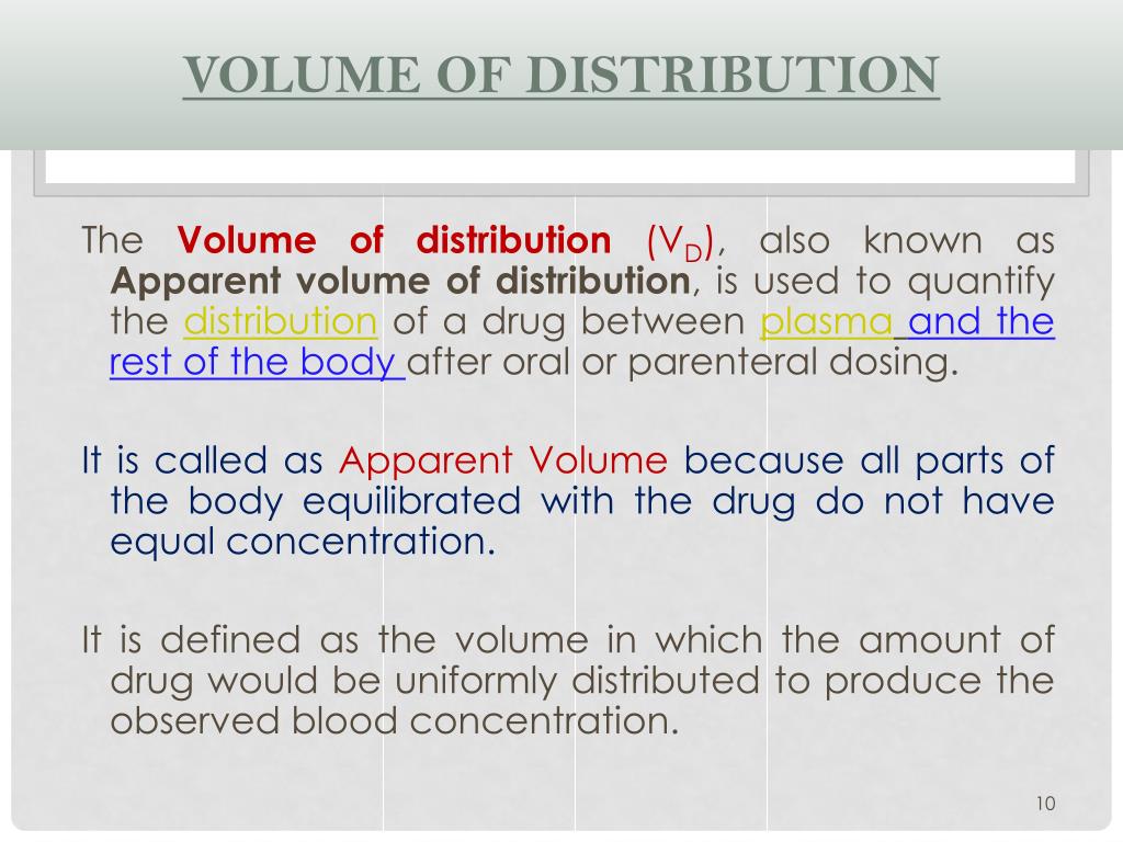 volume of distribution volume of distribution