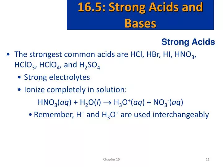 PPT Strong Acids The strongest common acids are HCl, HBr
