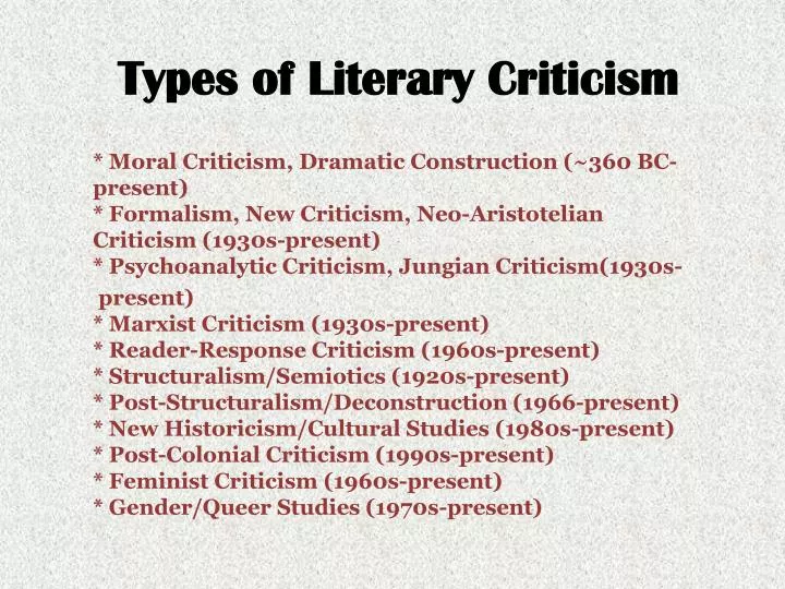 essay on types of criticism