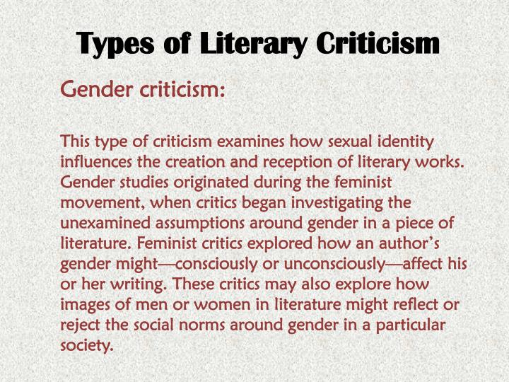 what are the types of literary criticism elaborate further