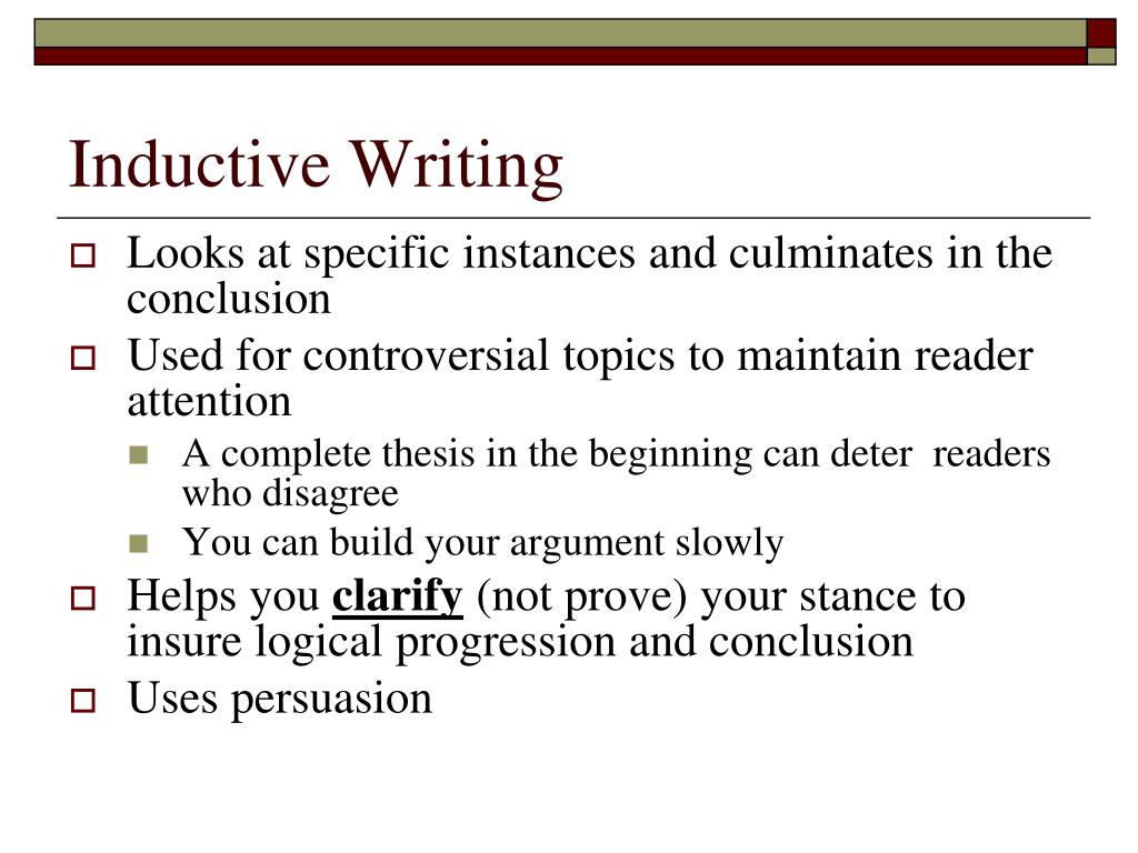 inductive essay examples