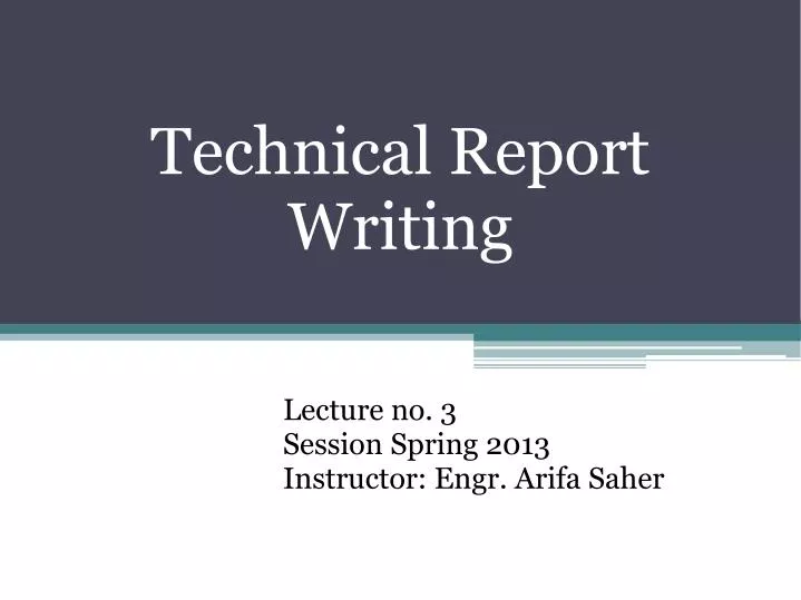 technical report presentation sample