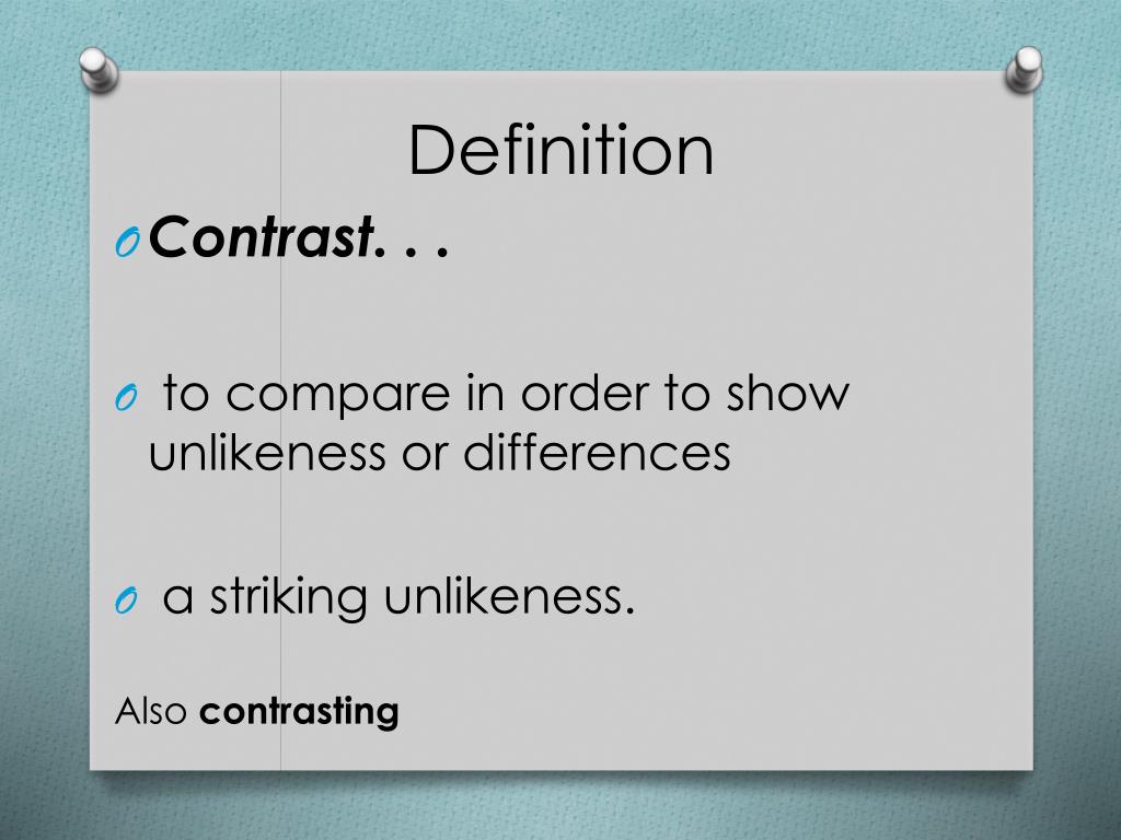 comparison and contrast definition and examples
