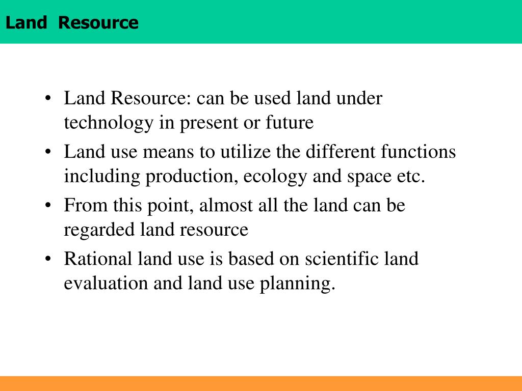 case study on land as a resource